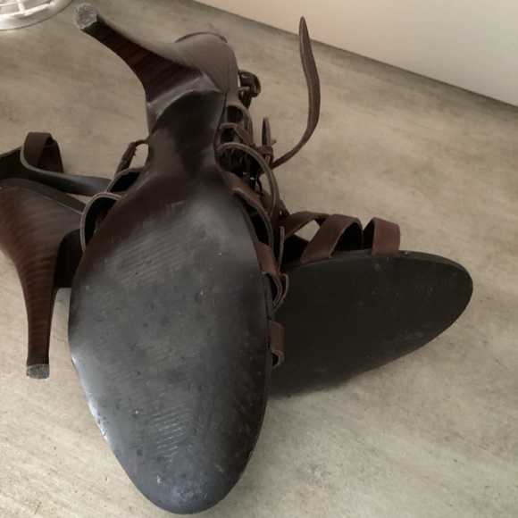 Brown leather heels/sandals Size 8 EUC - Picture 7 of 8